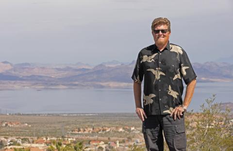 Daniel Patterson with Colorado River in background