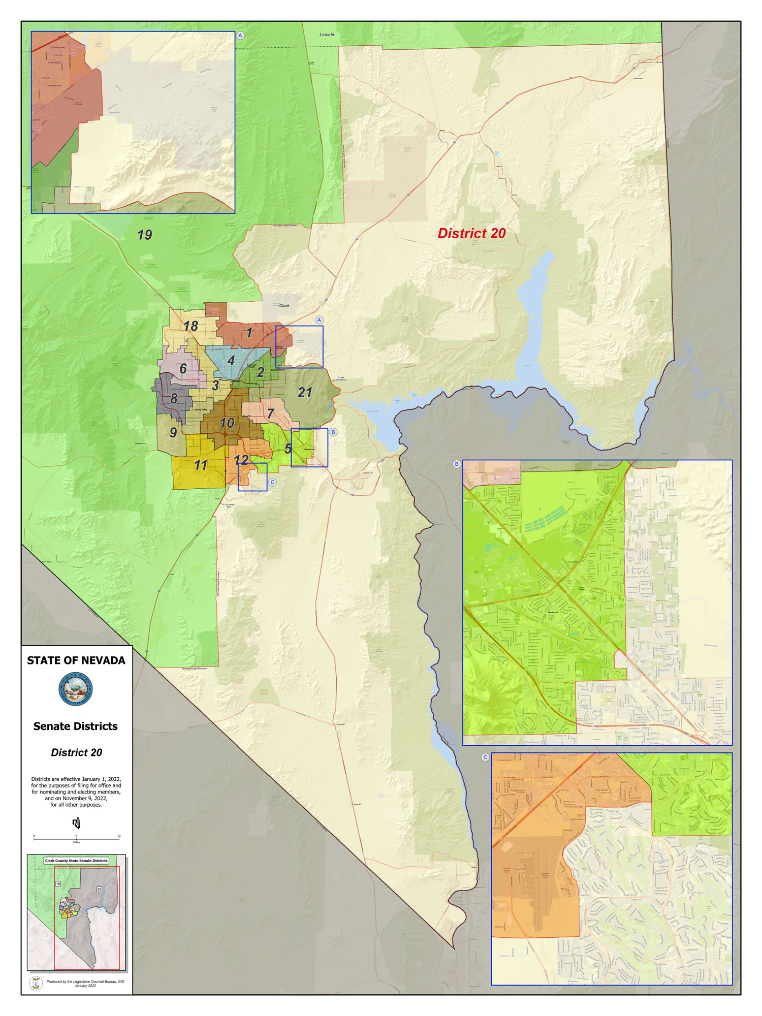 Nevada state senate district 20 map