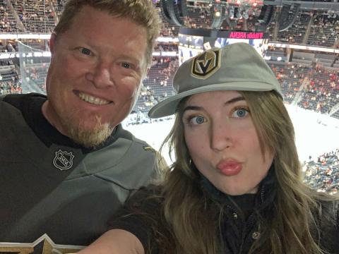 Daniel Patterson and his daughter at a Golden Knights game in 2022