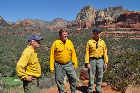 Daniel Patterson with his Forest Service fire crew in Sedona, AZ